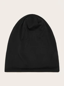 Men Solid Beanie Hat For Winter For Daily Wear Gift For Friend Casual - Black - View 2