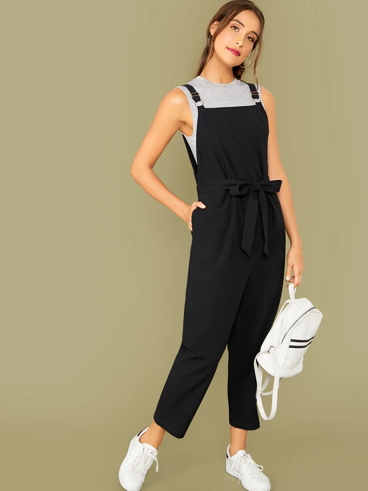 belted overalls