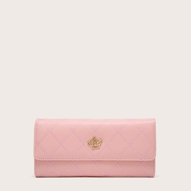 

Quilted Fold Over Purse, Pink