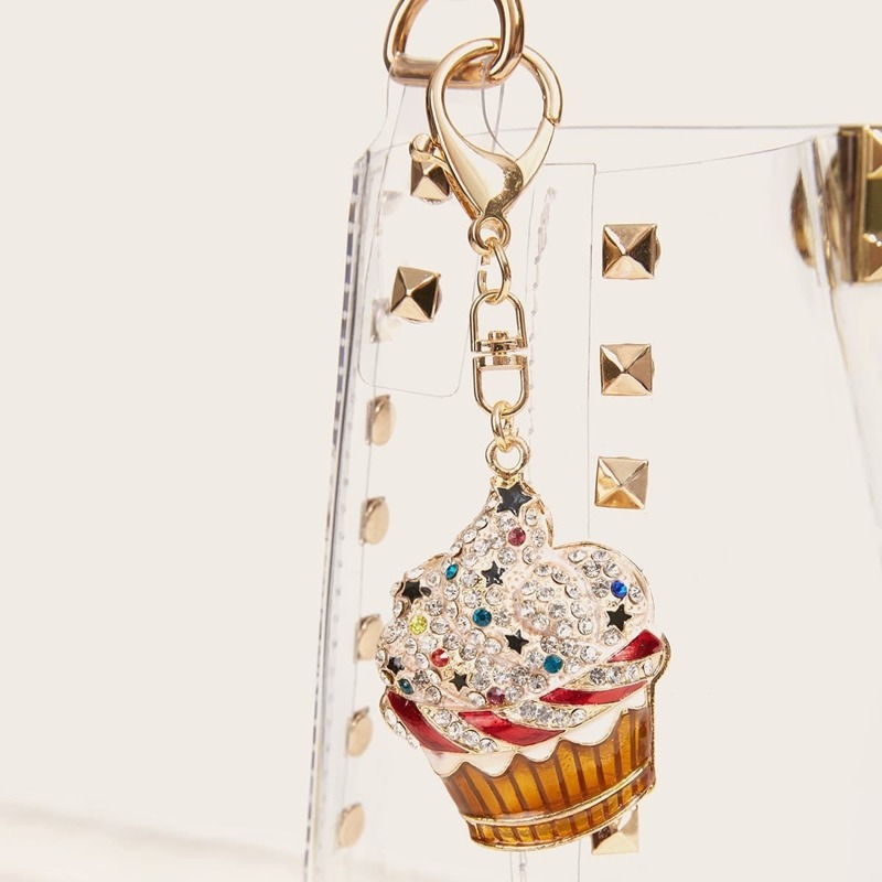 

Rhinestone Engraved Ice Cream Bag Accessory, Multicolor