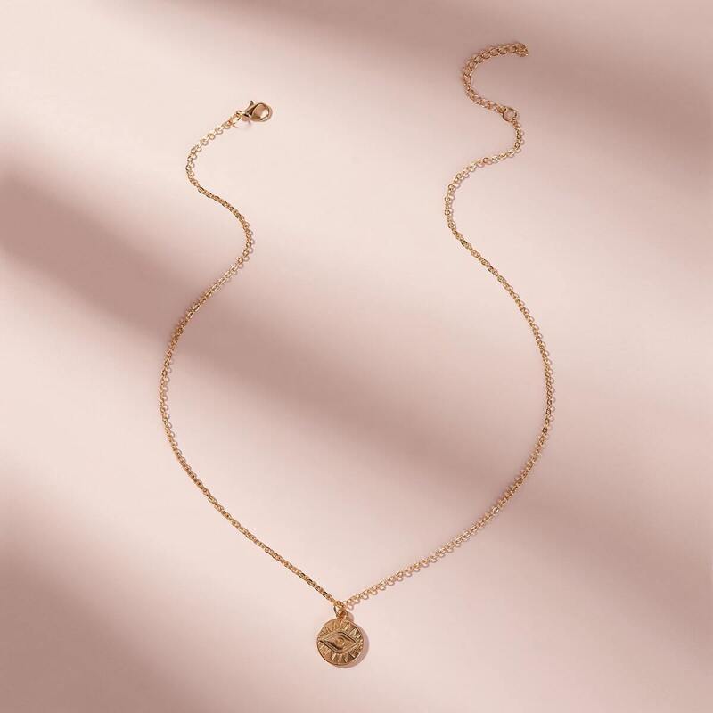 

Disc Pendant Necklace 1pc, Gold