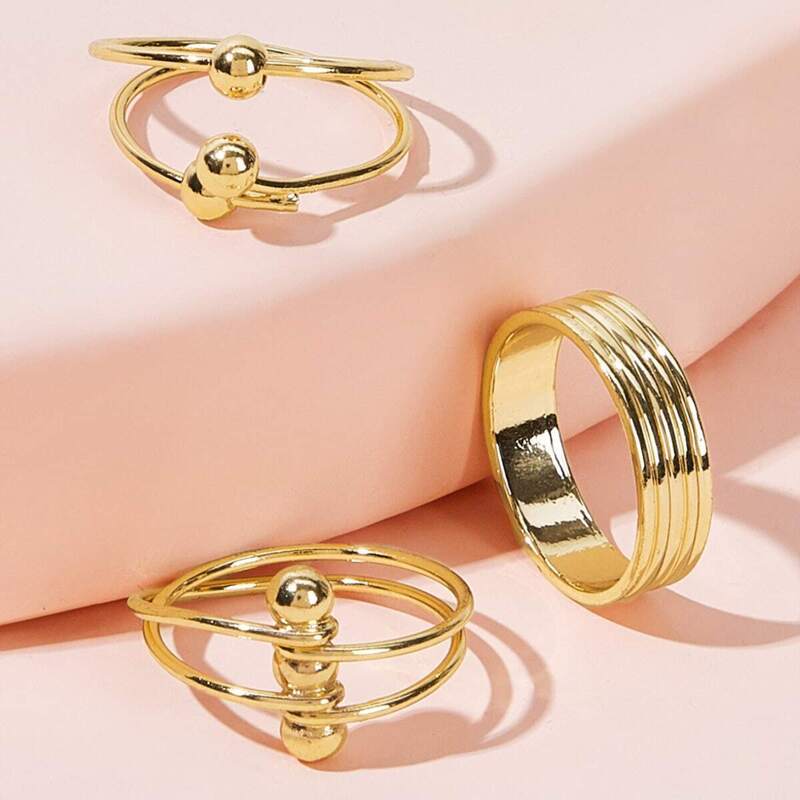 

Ball Decor Wrap Ring 3pcs, Gold