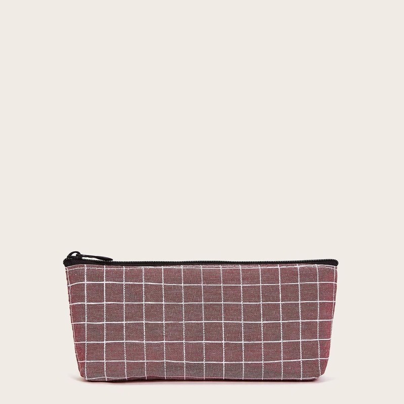 

Grid Pattern Zipper Pencil Case