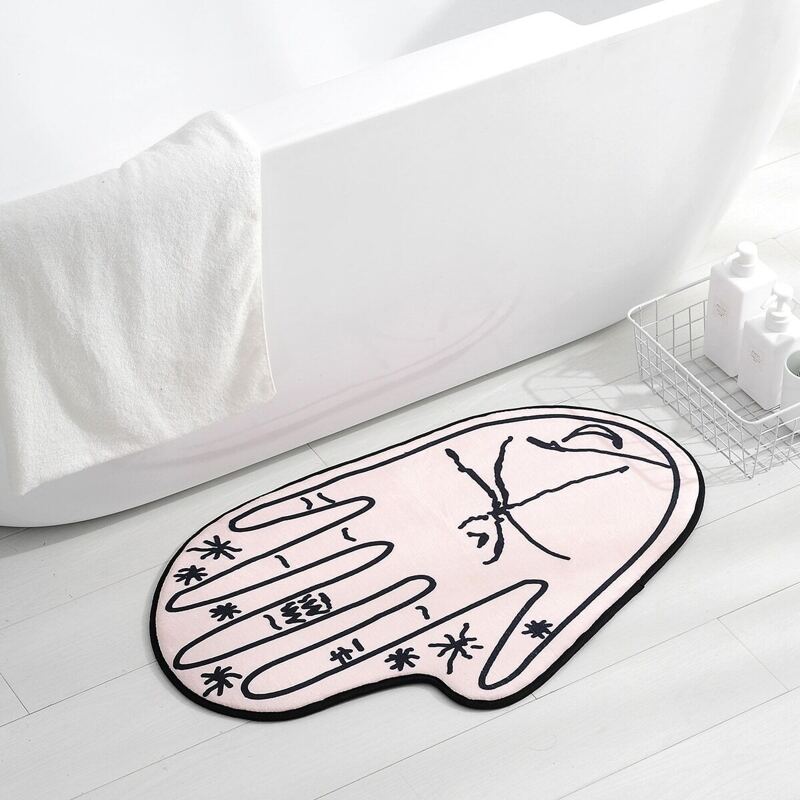 

Simple Hand Print Floor Mat, Pink
