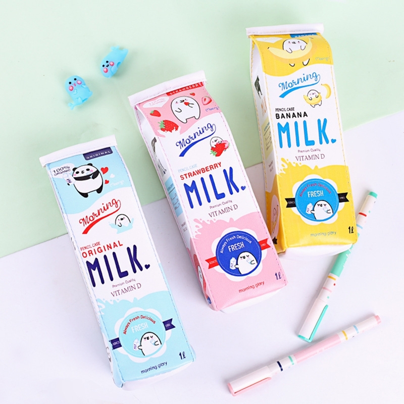 

Creative Milk Box Shaped Pencil Bag 1pc, Multicolor