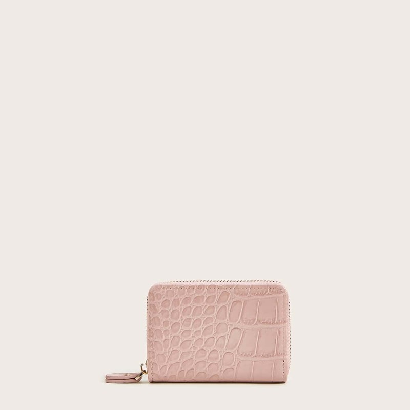 

Croc Embossed Purse, Pink