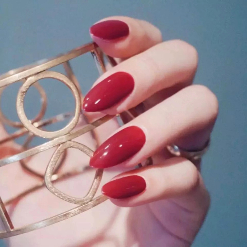 

Plain Fake Nail 24pcs With Tape, Red