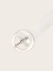 Transparent Round Buckle Belt Summer, School Fall, Autumn, Halloween - Clear - View 3