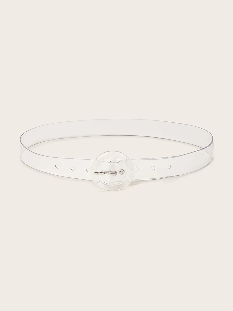 Transparent Round Buckle Belt Summer, School Fall, Autumn, Halloween - Clear - View 1