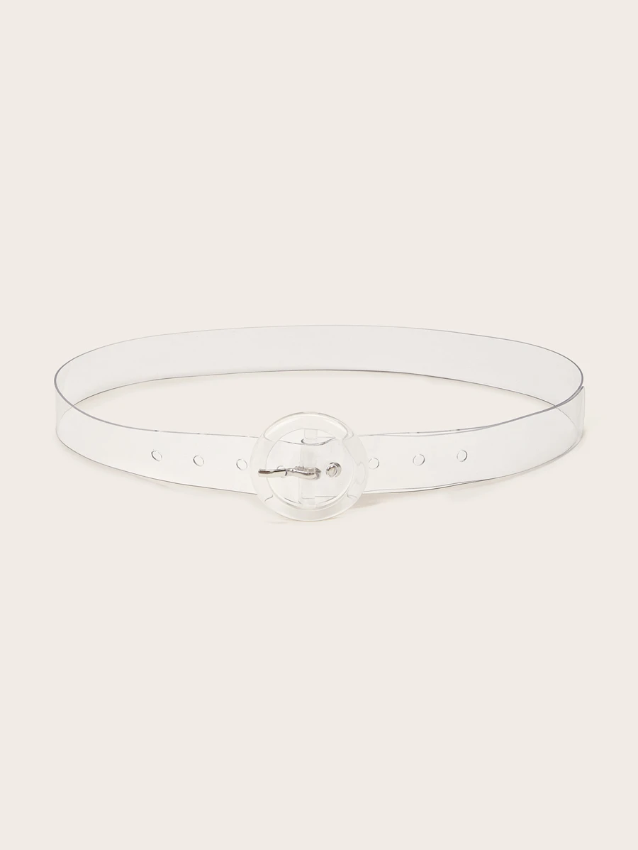 Transparent Round Buckle Belt Summer, School Fall, Autumn, Halloween - Clear - View 1