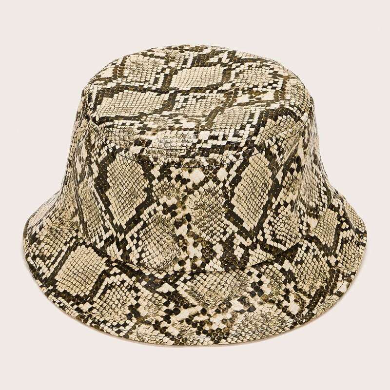 

Snakeskin Pattern Bucket Hat, Multicolor