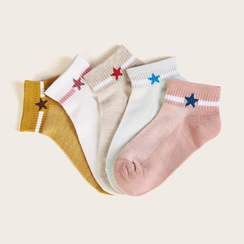 

Star Pattern Ankle Socks 5pairs, Multicolor