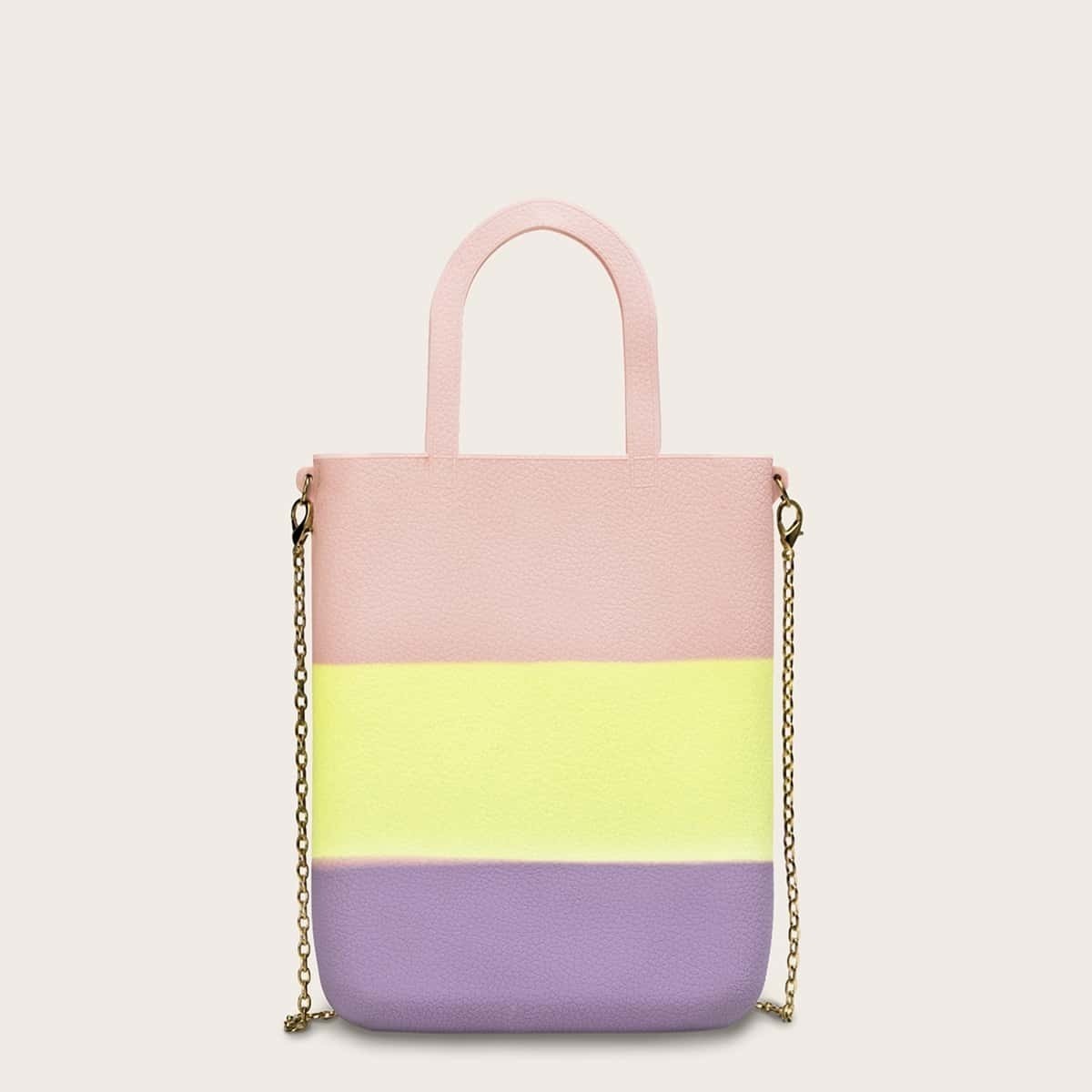 

Color Block Satchel Bag, Multicolor
