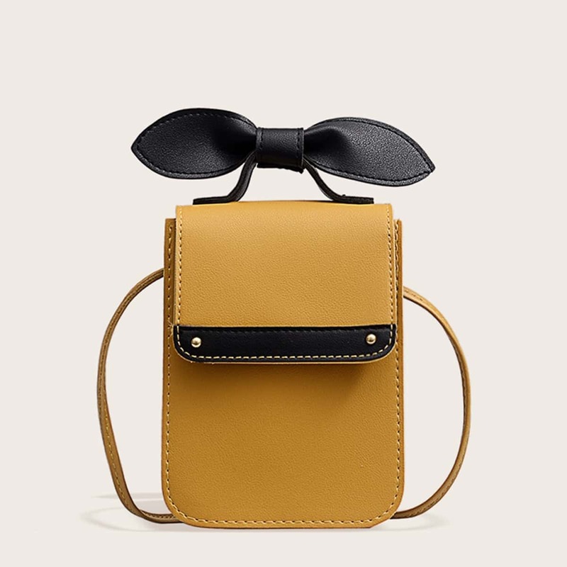 

Bow Decor Satchel Bag, Yellow