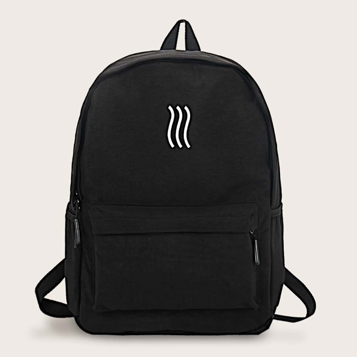 

Pocket Front Oxford Backpack, Black
