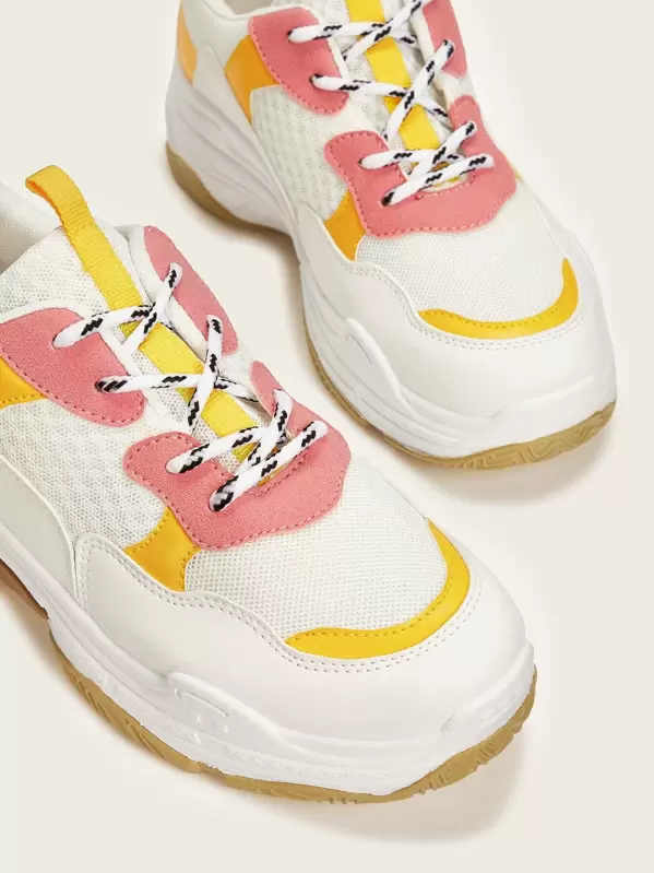 Lace-up Front Chunky Sole Sneakers