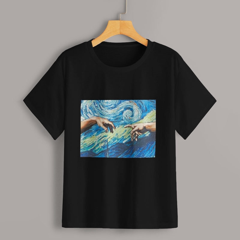 

Gesture & Oil Painting Print Tee, Black