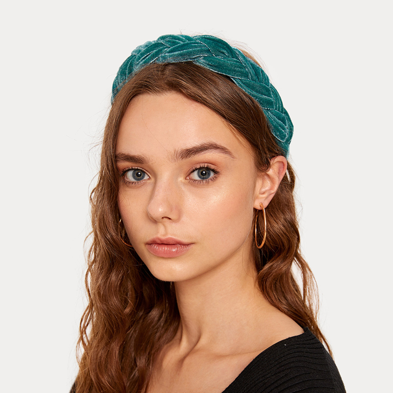 

Braided Padded Headband 1pc, Teal blue