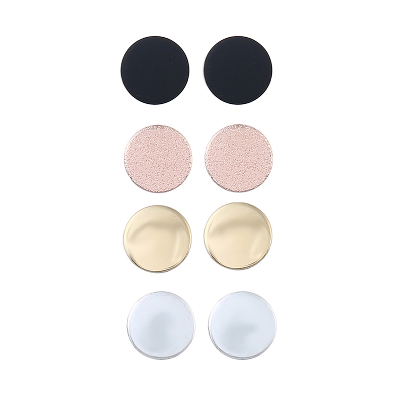 

Simple Round Earrings 4pairs, Multicolor