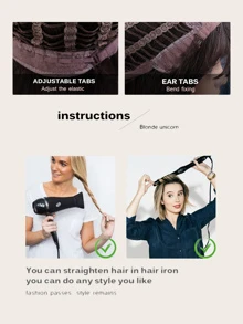 Tóc giả dài thẳng tự nhiên với Bangs - màu nâu - Xem 3
