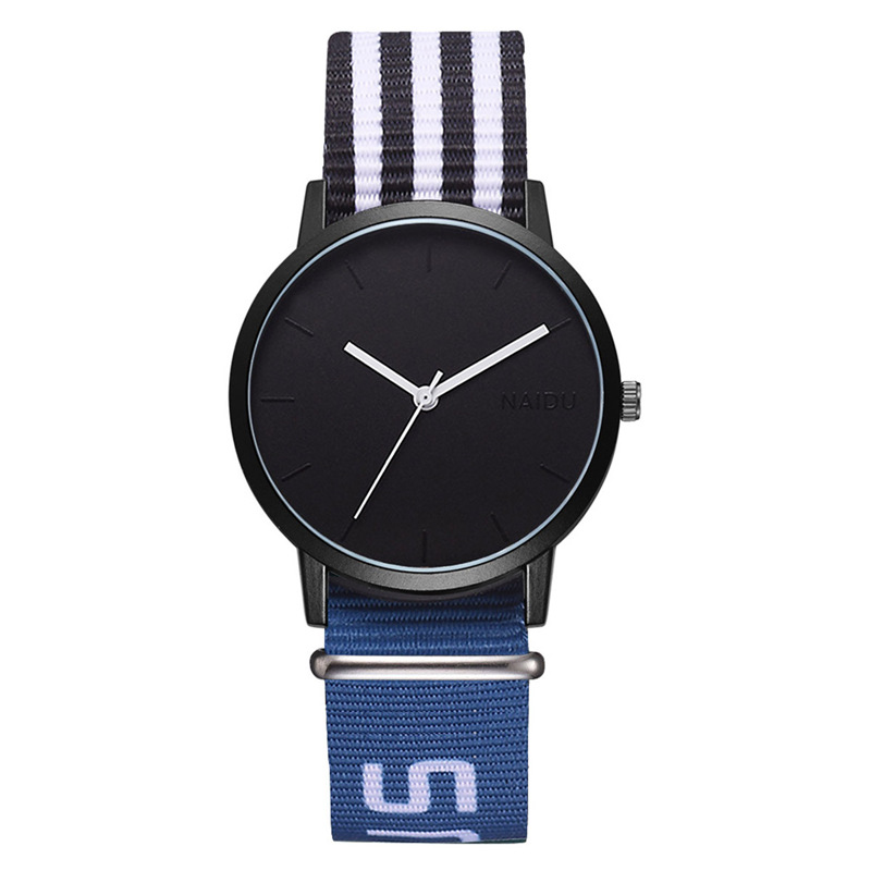 

Striped & Letter Strap Three-Hands Watch