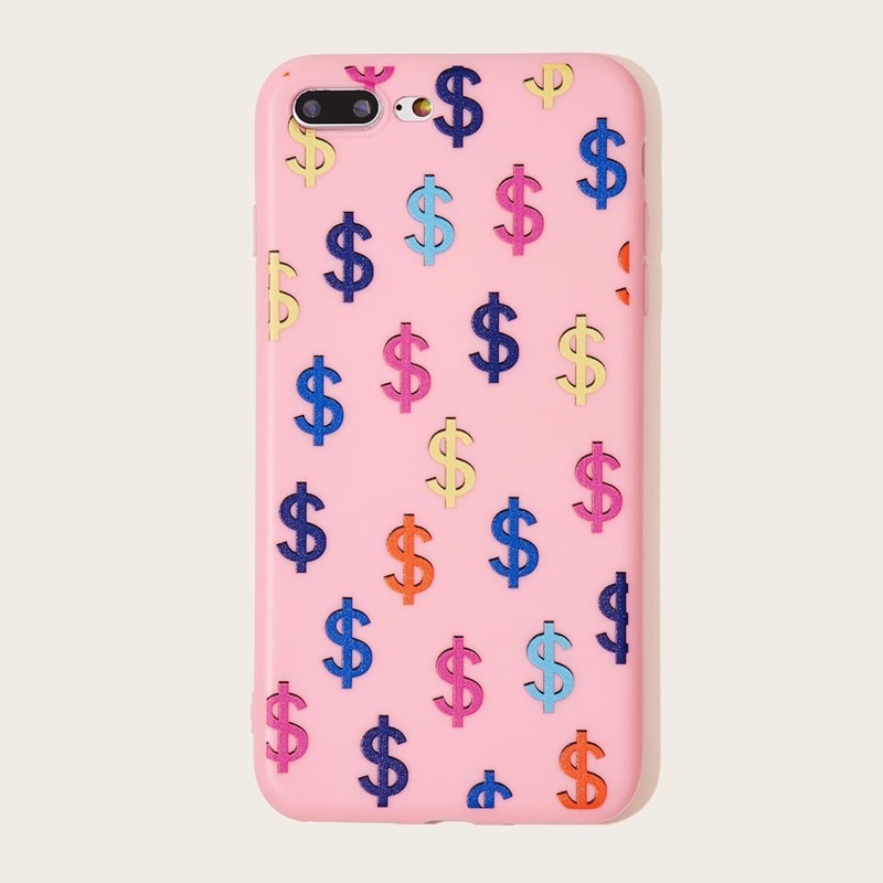 

Colorful Dollar Sign Pattern iPhone Case, Pink