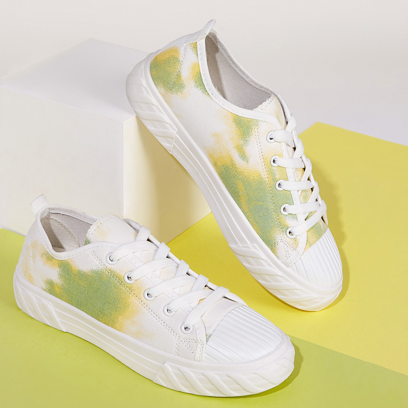 

Watercolor Print Low Top Sneakers