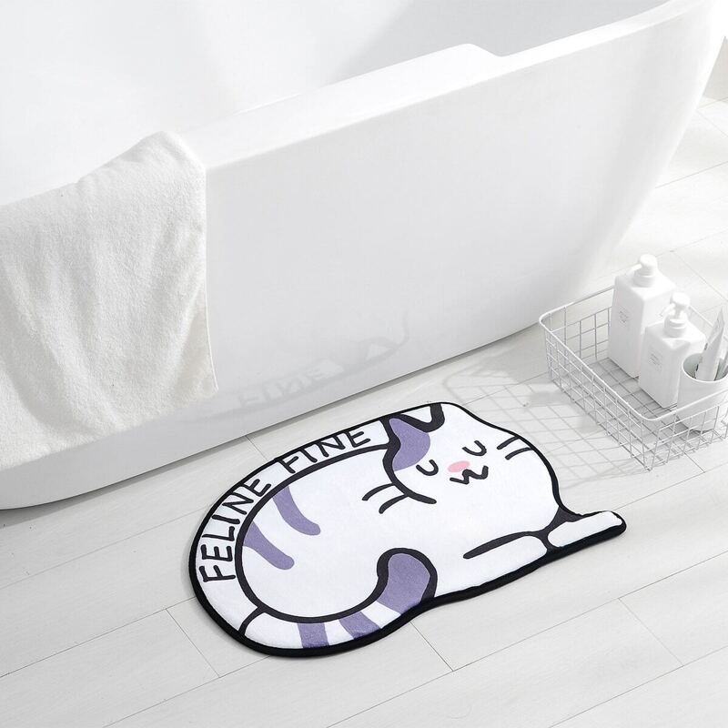 

Cartoon Cat Shaped Floor Mat, Multicolor