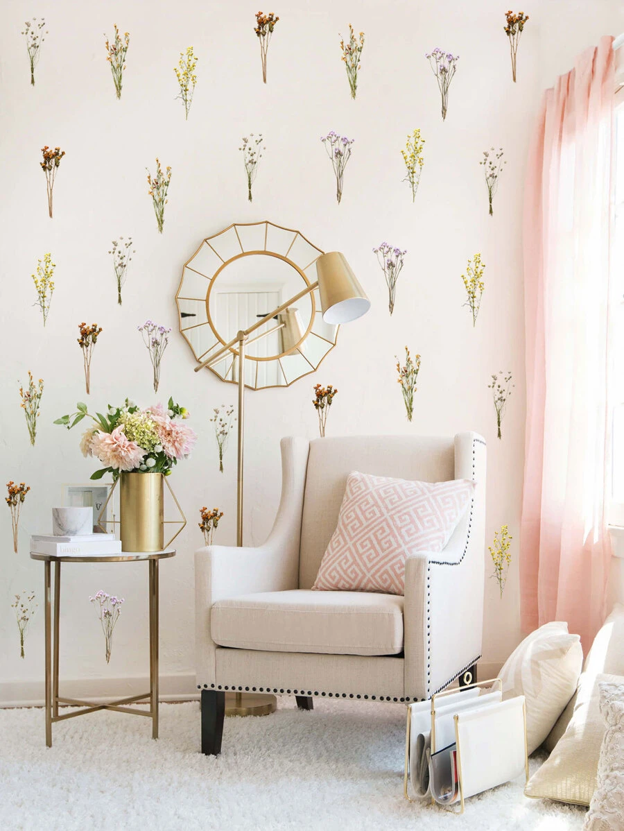 Floral Print Wall Sticker 24bunch - Multicolor - View 1