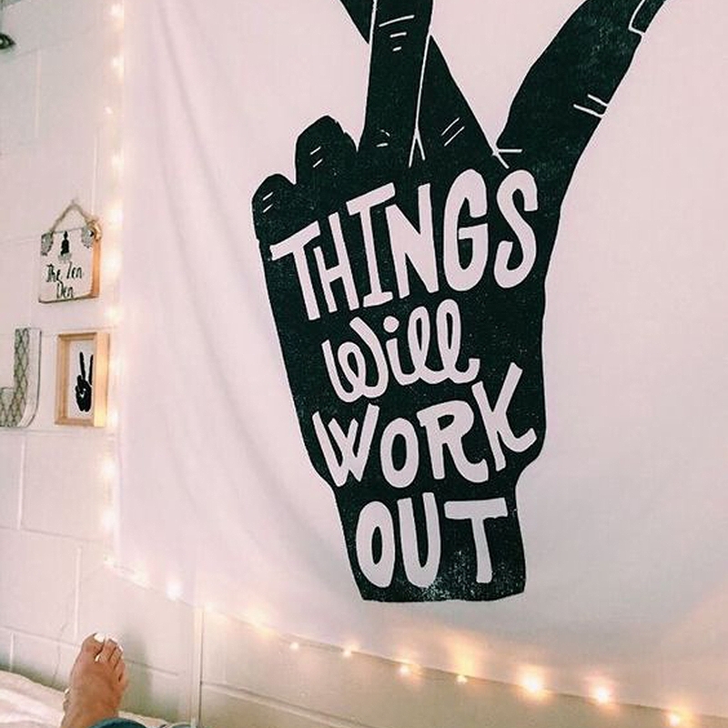 

Slogan & Gesture Print Tapestry