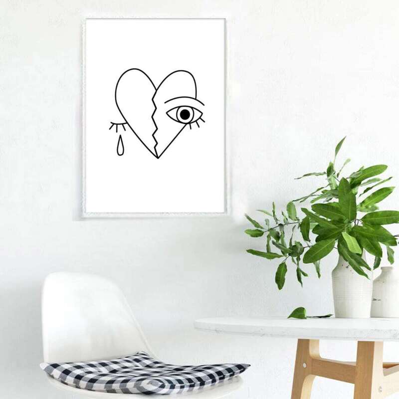 

Broken Heart & Eye Tear Wall Print Without Frame