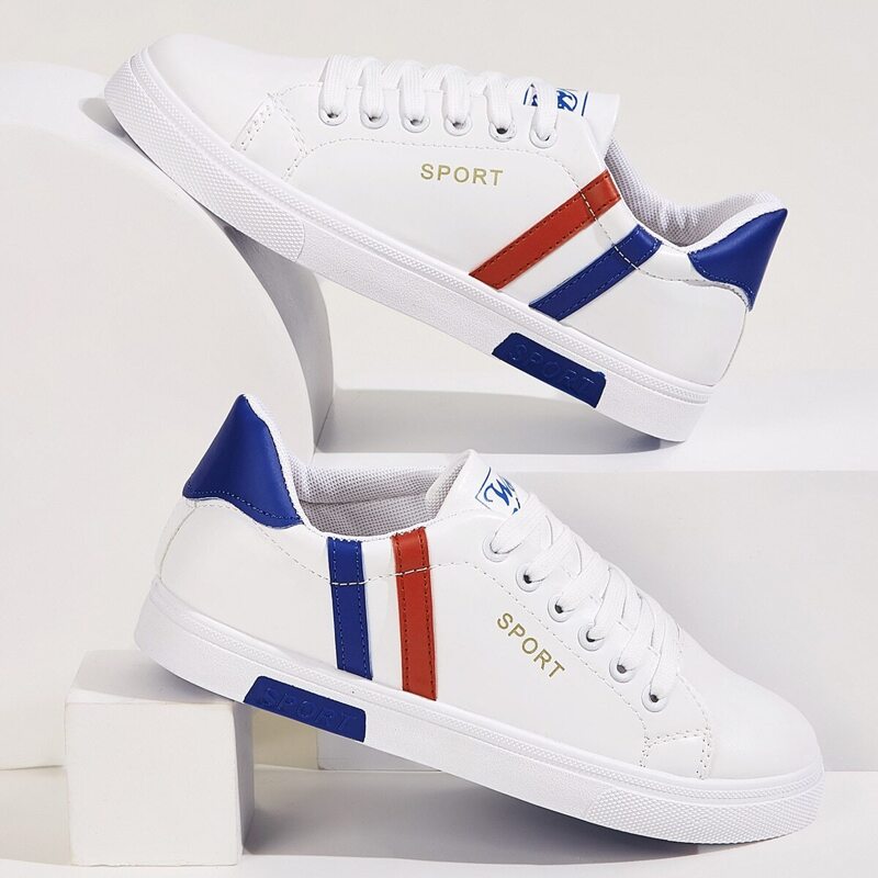 

Guys Lace-up Front Striped Sneakers, White