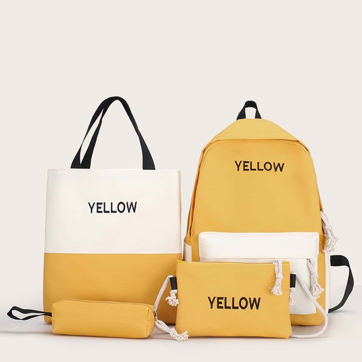 

Two Tone Backpack With Pencil Case 4pcs, Multicolor