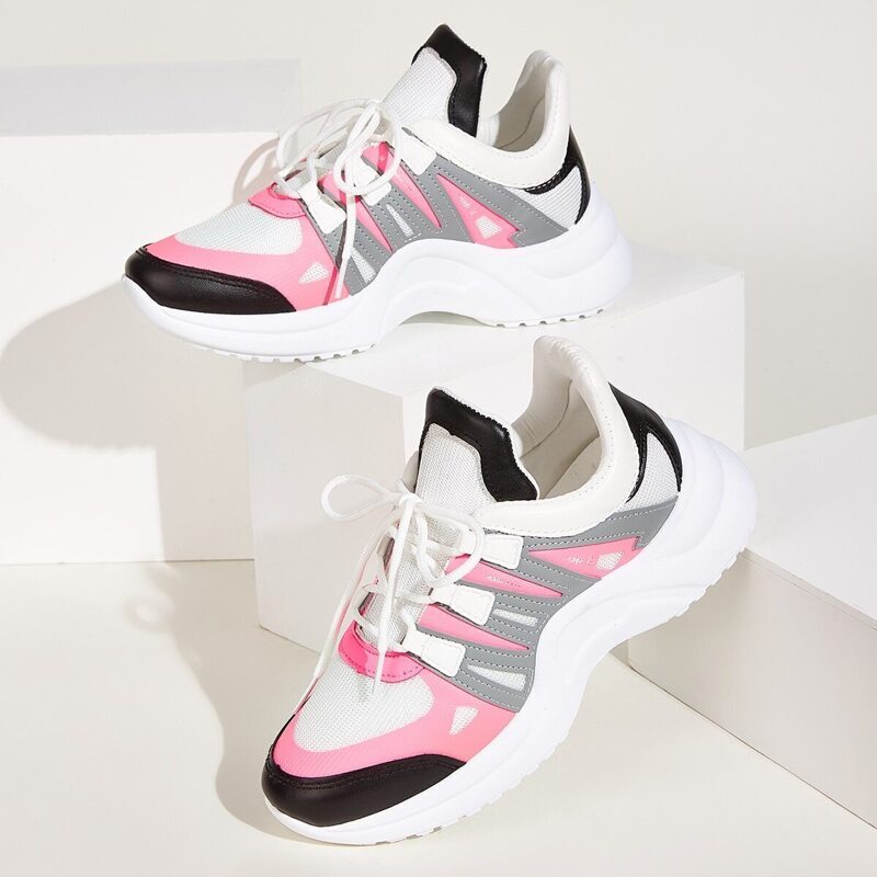 

Lace-up Front Chunky Sole Trainers, Multicolor