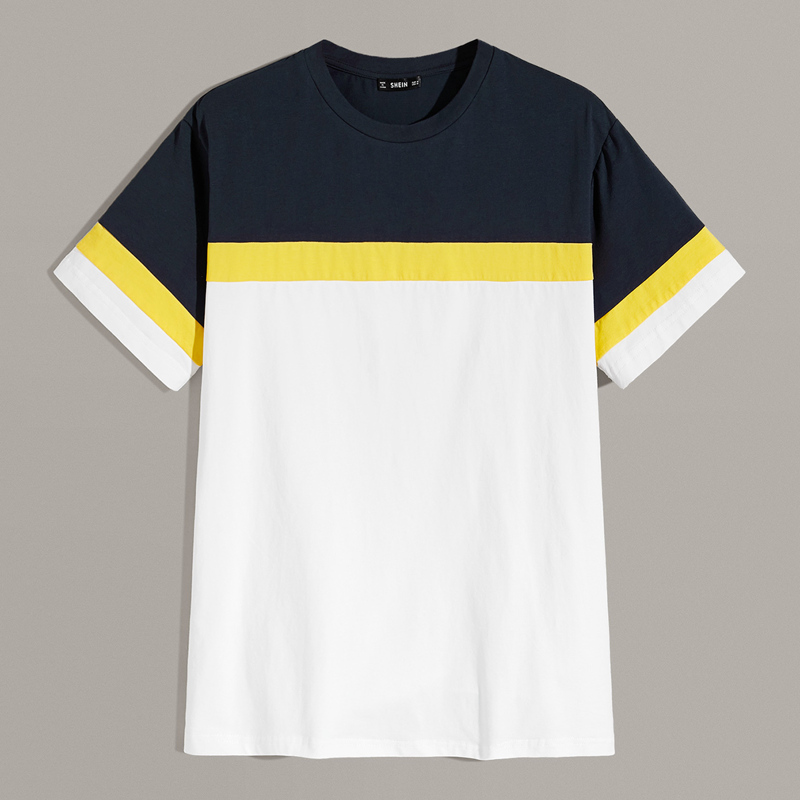 

Guys Colorblock Short Sleeve Tee, White