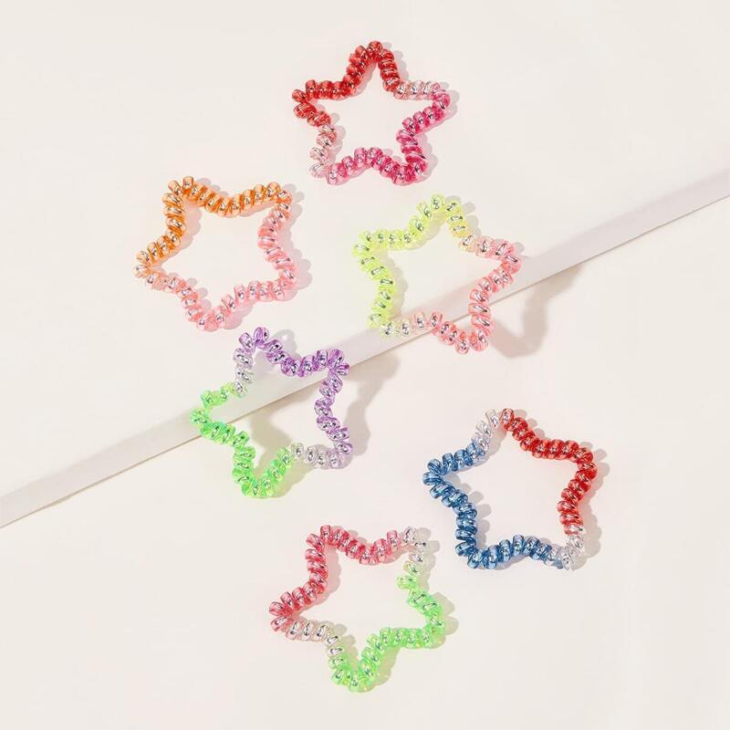 

Random Colorful Star Shaped Elastic Hair Tie 2pcs, Multicolor