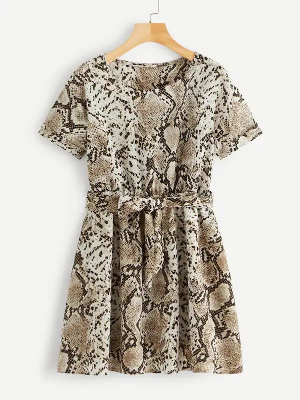 snakeskin plus size dress