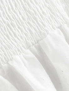 Breezaya Top de tirante bajo fruncido de espalda con nudo unicolor