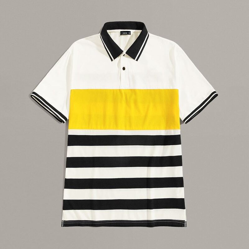 

Guys Colorblock Striped Polo Shirt, Multicolor