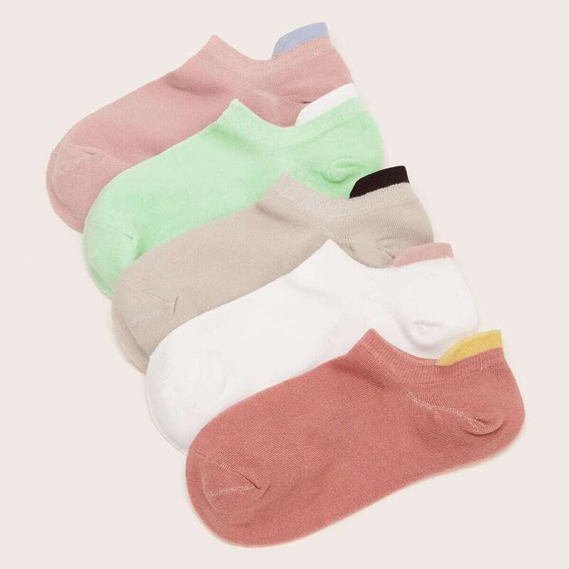 

Simple Ankle Socks 5pairs, Multicolor