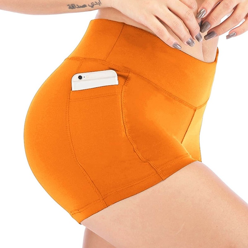 

Solid Side Pocket Cycling Shorts, Orange
