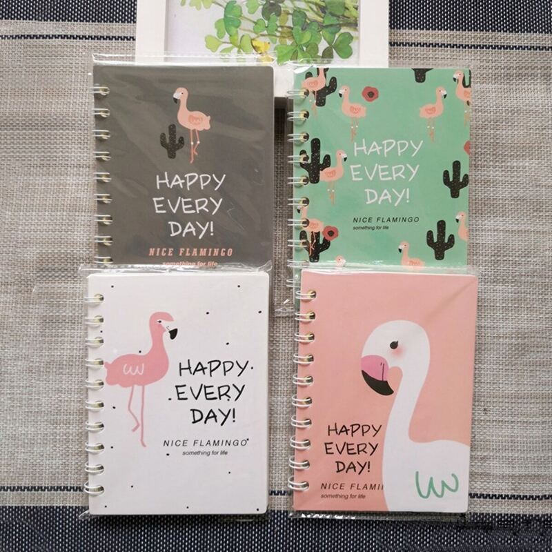 

Flamingo Print Spiral Notebook 1pack, Multicolor