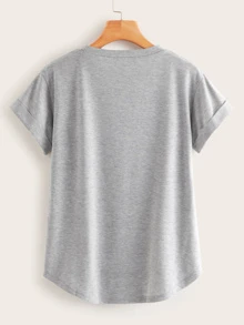 SHEIN EZwear 灰色休閒簡約T恤