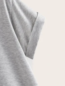 SHEIN EZwear 灰色休閒簡約T恤