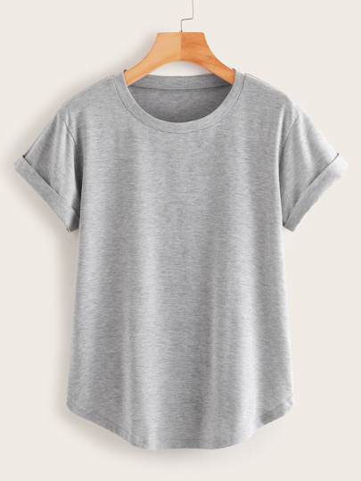 T-Shirts Gris Casual Unicolore