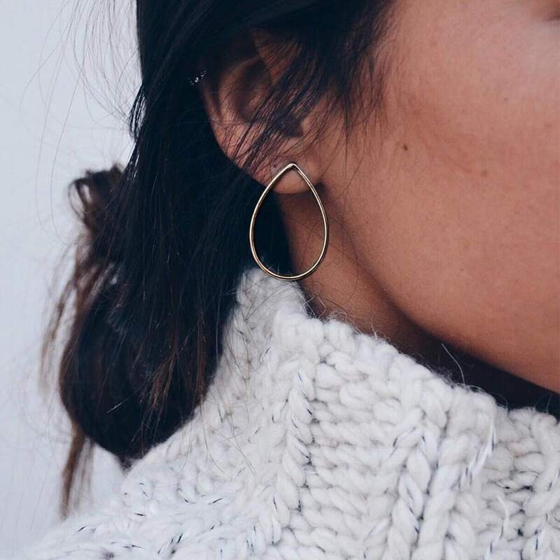 

Open Geometric Drop Earrings 1pair, Gold