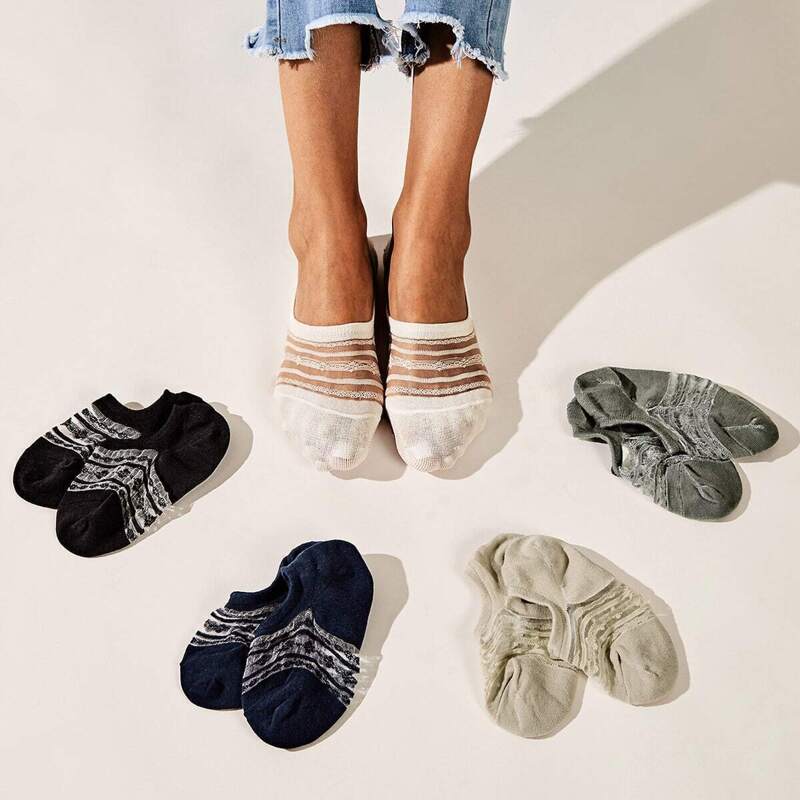 

Mesh Invisible Socks 5pairs, Multicolor