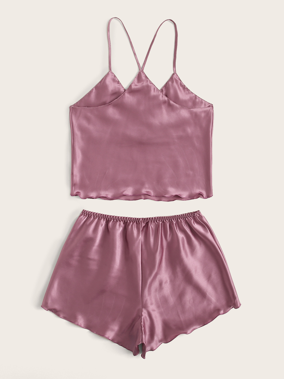 Satin Cami Top With Shorts PJ Set / Pajama Set