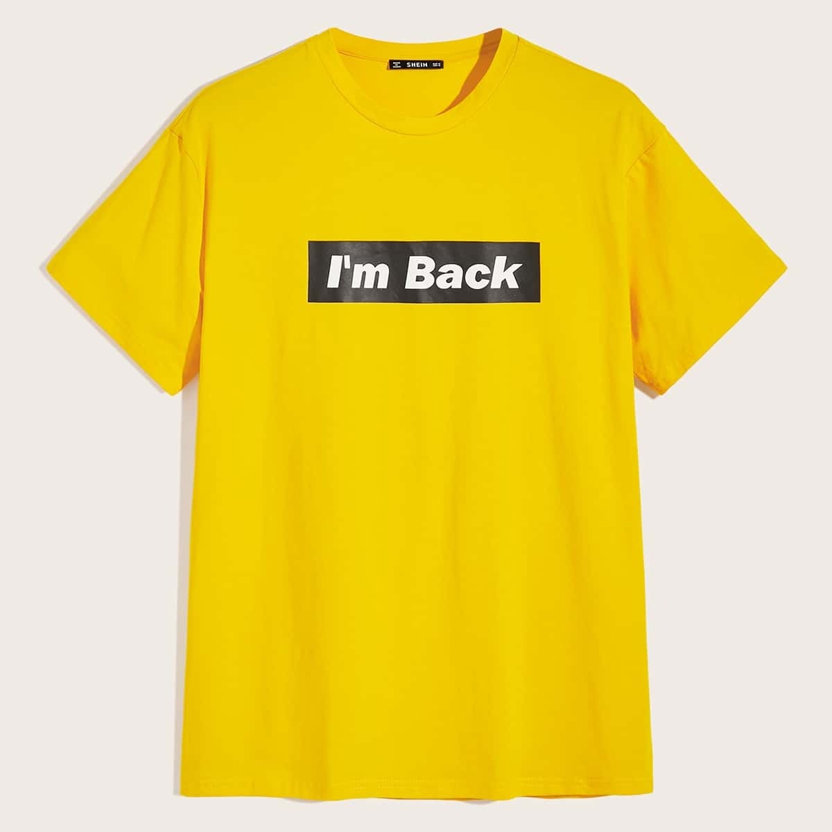 

Guys Slogan Print Tee, Yellow bright