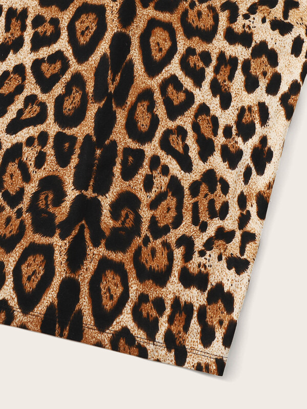 SHEIN BAE Leopard Print Tube Bodycon Midi Dress SHEIN USA